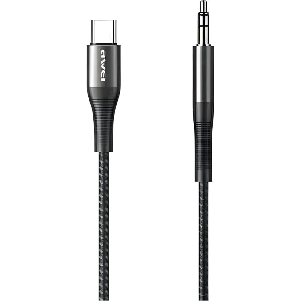 Image of Adapter, przewód audio, AWEI CL-116T USB-C - Jack 3.5 mm, 1 m, czarny