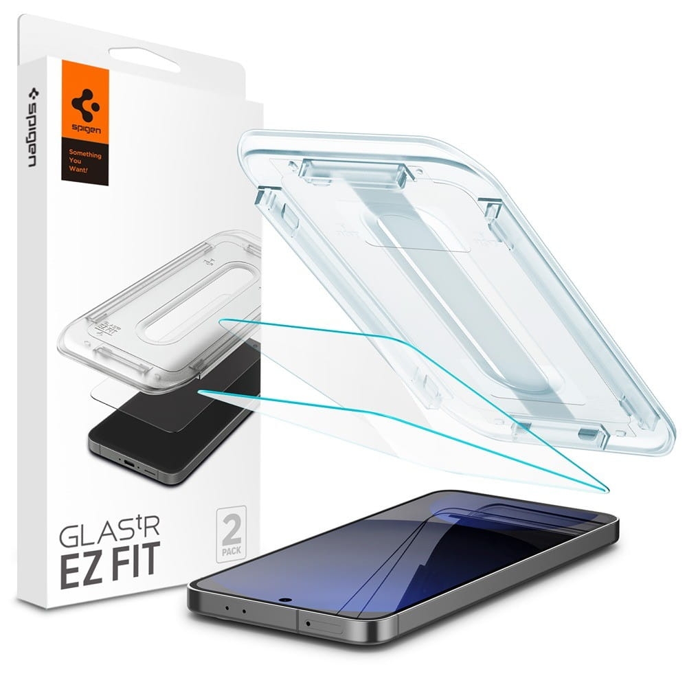 Image of Szkło do etui + Aplikator Spigen Glas.tR EZ Fit 2-Pack do Galaxy S24 FE / A56 5G