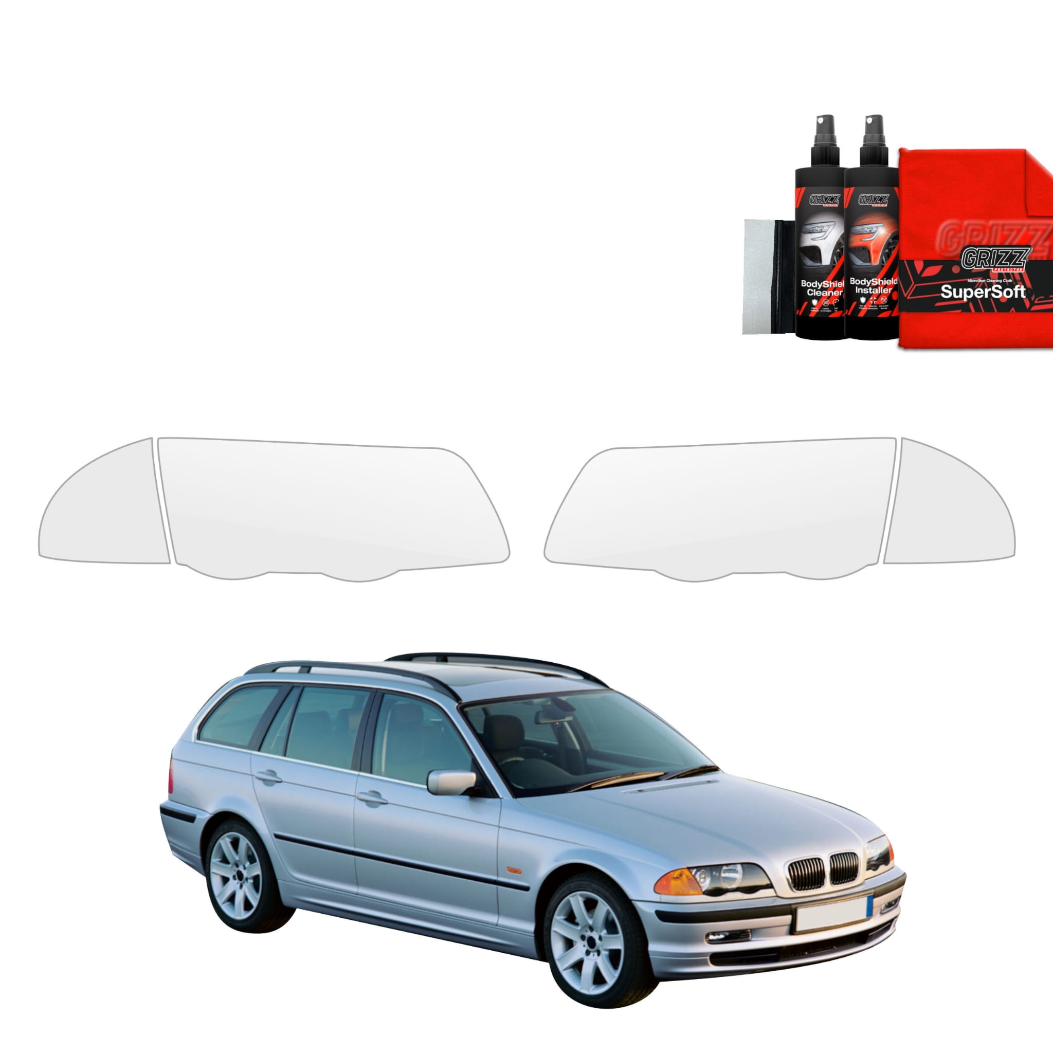 4w1 Folia ochronna na lampy Grizz Protector do BMW 3 E46 Kombi Pre-LCI (1998-2001)