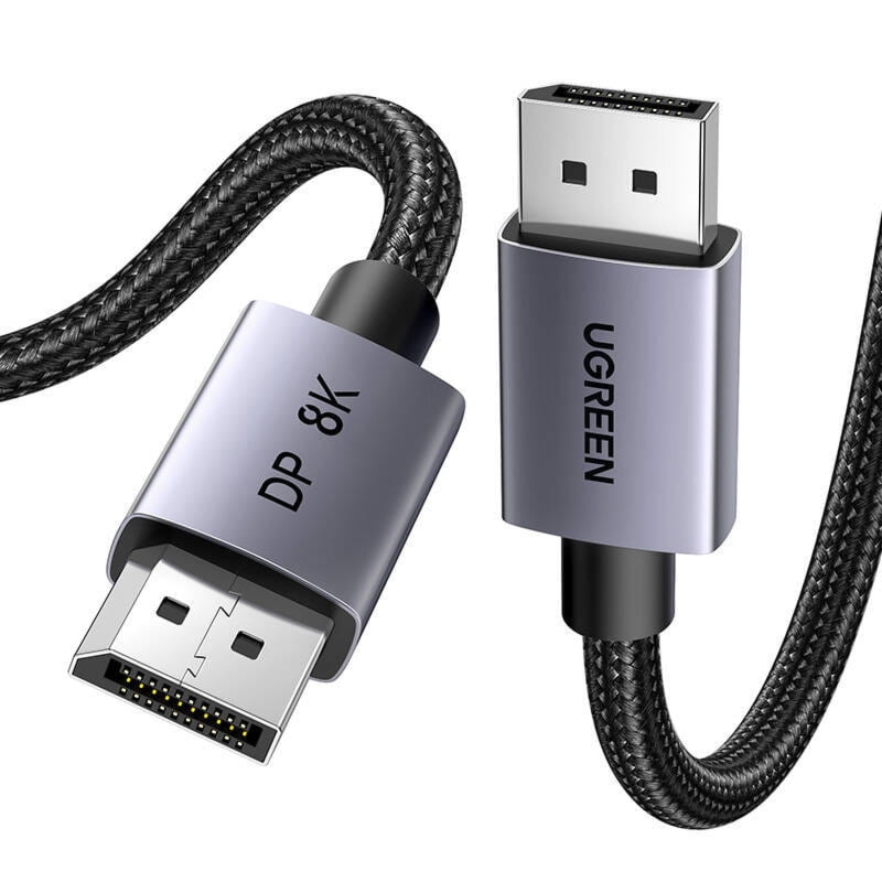 Kabel DisplayPort 1.4 Ugreen DP120, 8K/60Hz oplot 2m, czarno-szary