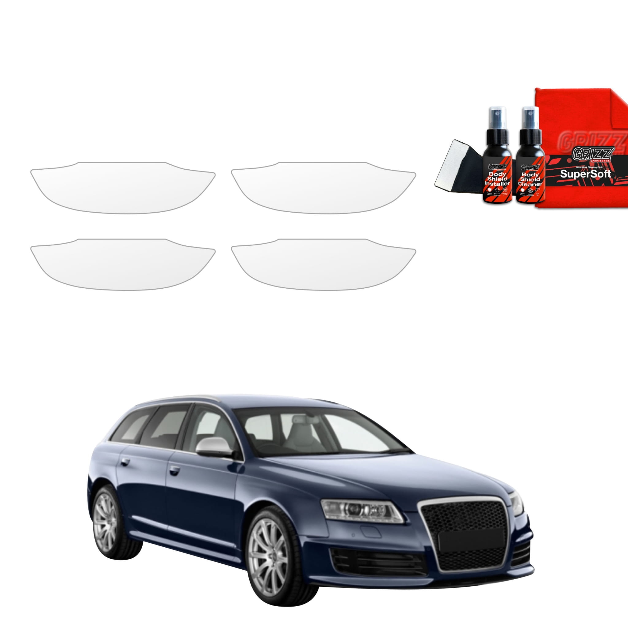 4w1 Folia ochronna pod klamki Grizz Protector do Audi A6 C6 Avant Facelifting (2008-2011)