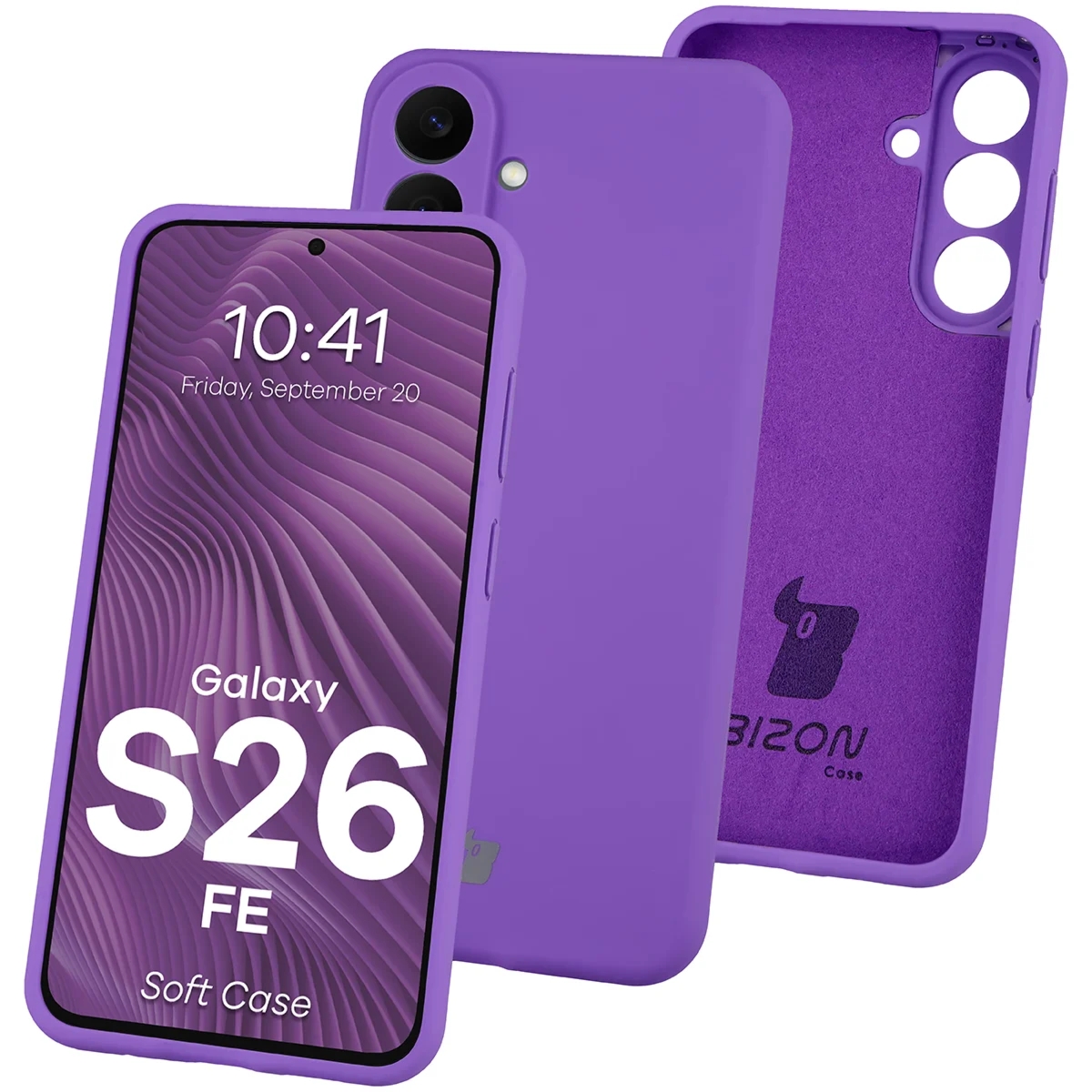 Silikonowe etui Bizon Soft Case do Galaxy S26 FE, fioletowe