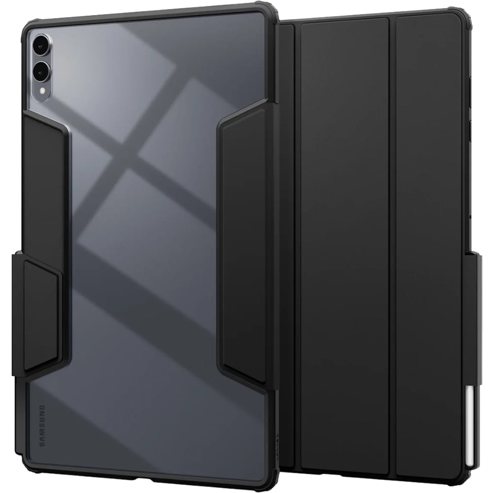 Etui zamykane Spigen Air Skin Pro do Galaxy Tab S11 Ultra, czarno-przezroczyste