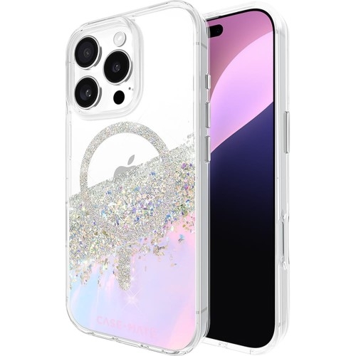 Image of Etui Case-Mate Karat Holographic Soap Bubble MagSafe do iPhone 16 Pro, przeroczyste, opalizujące z srebrnymi dodatkami