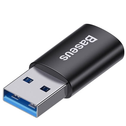 Image of Baseus Ingenuity, Mini OTG adapter, przejściówka USB-A na USB-C, czarna