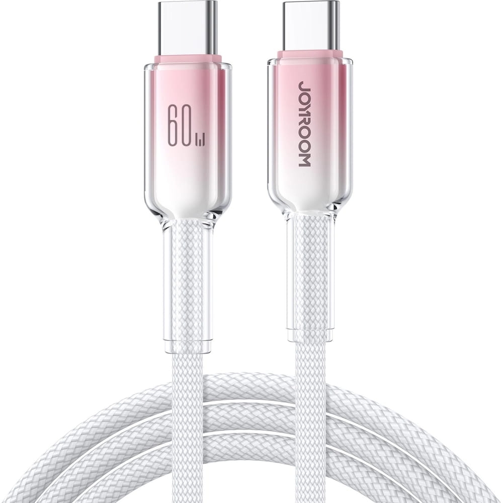 Image of Kabel do ładowania / transmisji danych Joyroom Crystal-Clear Series USB-C do USB-C, 60W PD, 1.2m, biały
