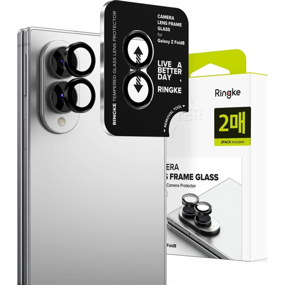 Nakładki na aparat Ringke Camera Lens Frame Glass do Galaxy Z Fold8, 2-Pack, czarne