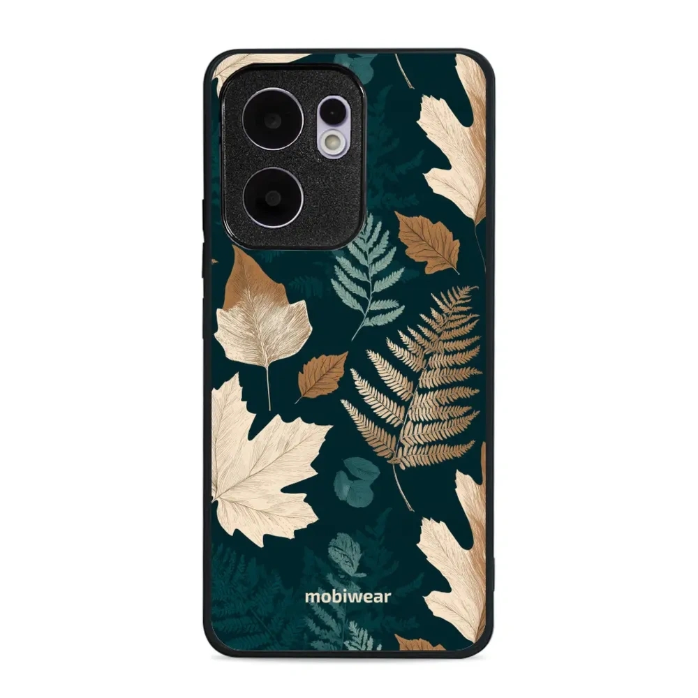 Etui ochronne do OPPO Reno13 F, Mobiwear Glossy Case, zielnik z liści i paproci