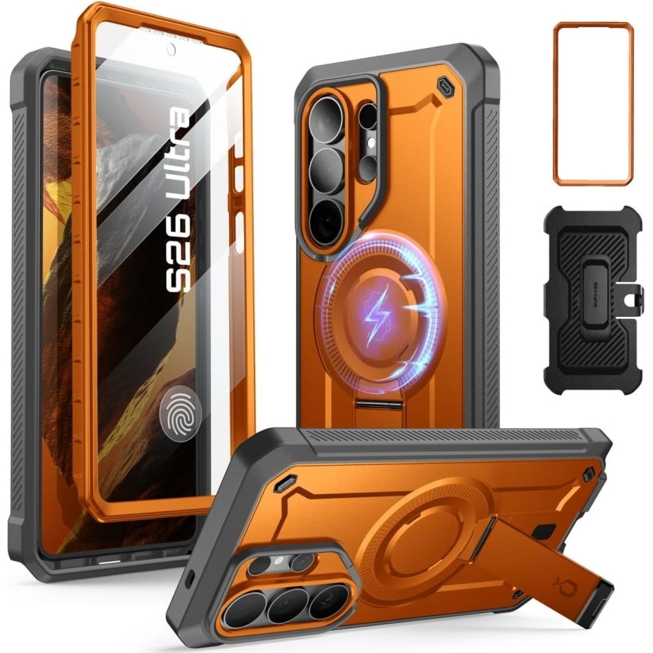 Etui pancerne Supcase UB Pro MagSafe SP+noSP do Galaxy S26 Ultra, pomarańczowo-szare