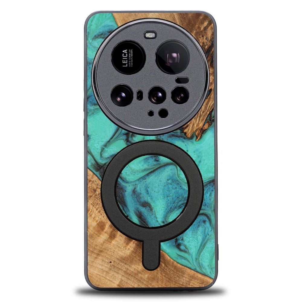 Image of Drewniane etui do Xiaomi 15 Ultra, Bewood Unique Turquoise do MagSafe