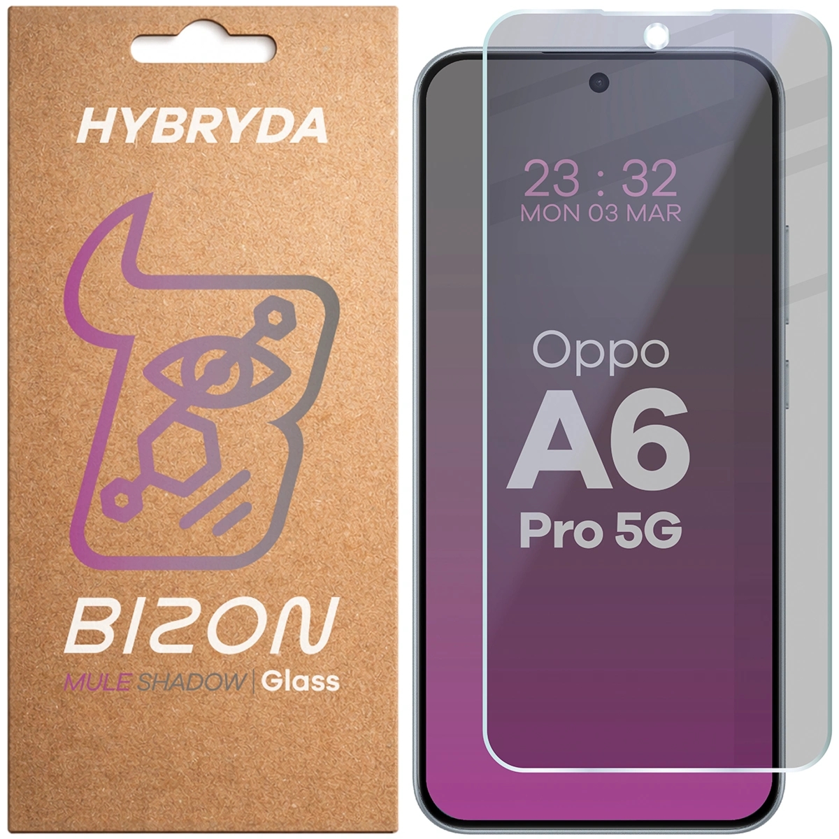 Prywatyzujące szkło hybrydowe Bizon Hybrid Shadow do Oppo A6 Pro 5G, matowe