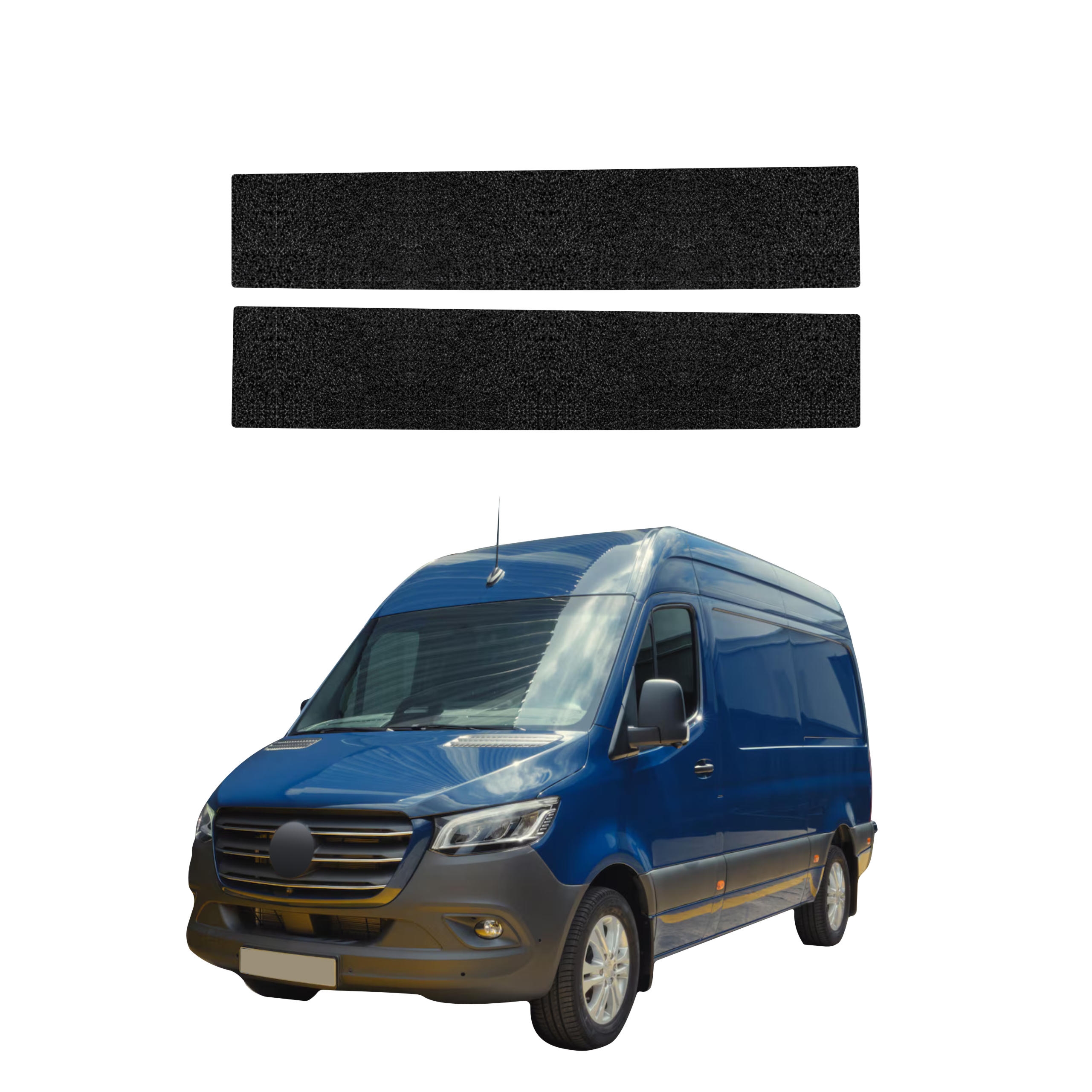 2w1 Czarna powłoka techniczna Grizz Protector na przednie progi Mercedes-Benz Sprinter (2018-2026)