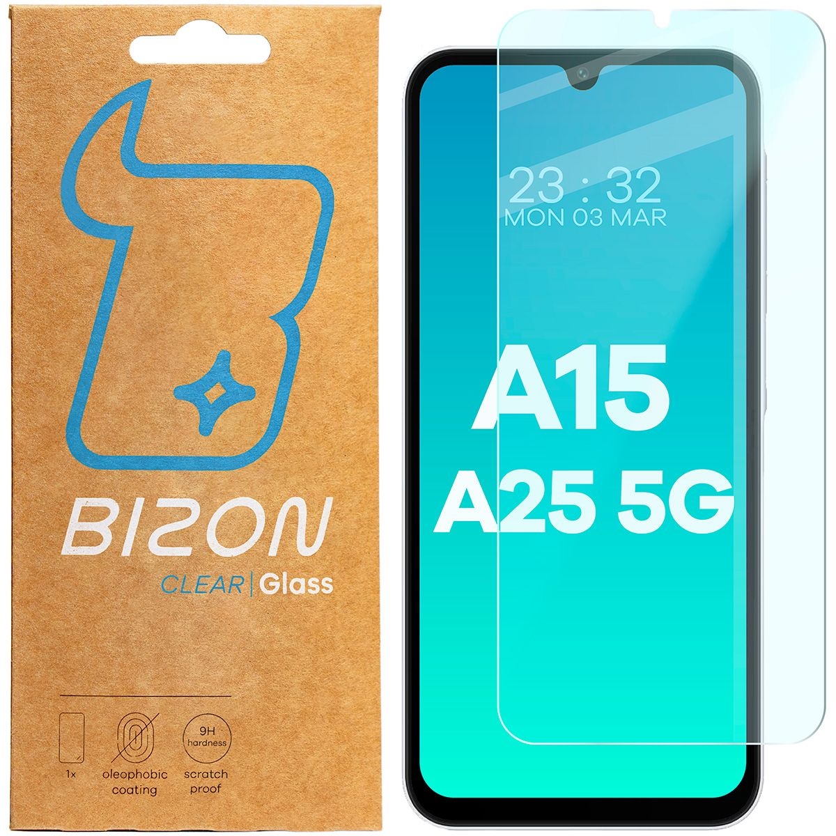 Image of Szkło hartowane Bizon Glass Clear 2 do Galaxy A15 4G/5G, Galaxy A25 5G