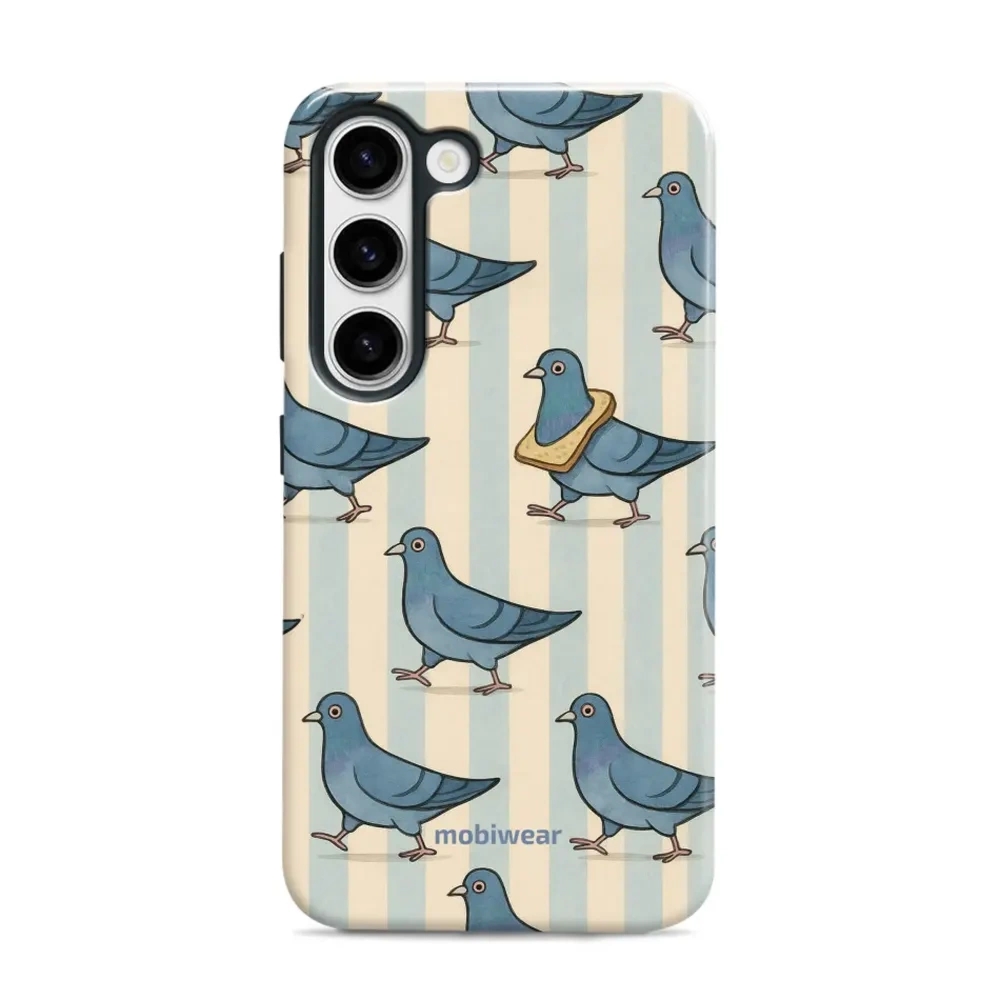 Etui ochronne do Galaxy S23, Mobiwear Elite Pro, błękitne gołębie