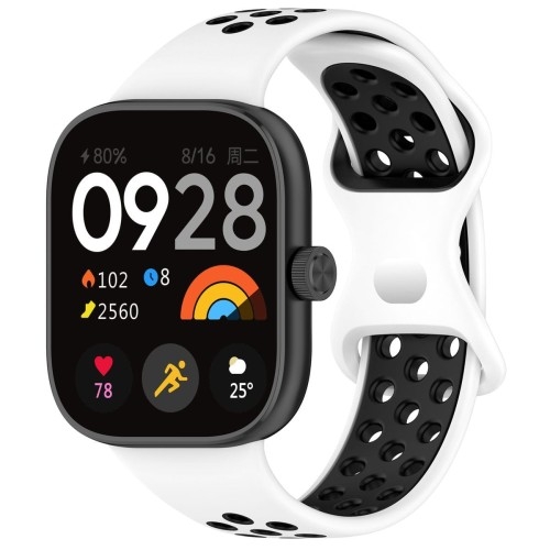 Image of Pasek Bizon Strap Watch Octo do Xiaomi Redmi Watch 4/Xiaomi Band 8 Pro, biało-czarny