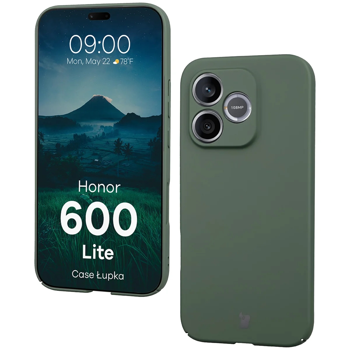 Etui Bizon Case Łupka do Honor 600 Lite 5G, zielone