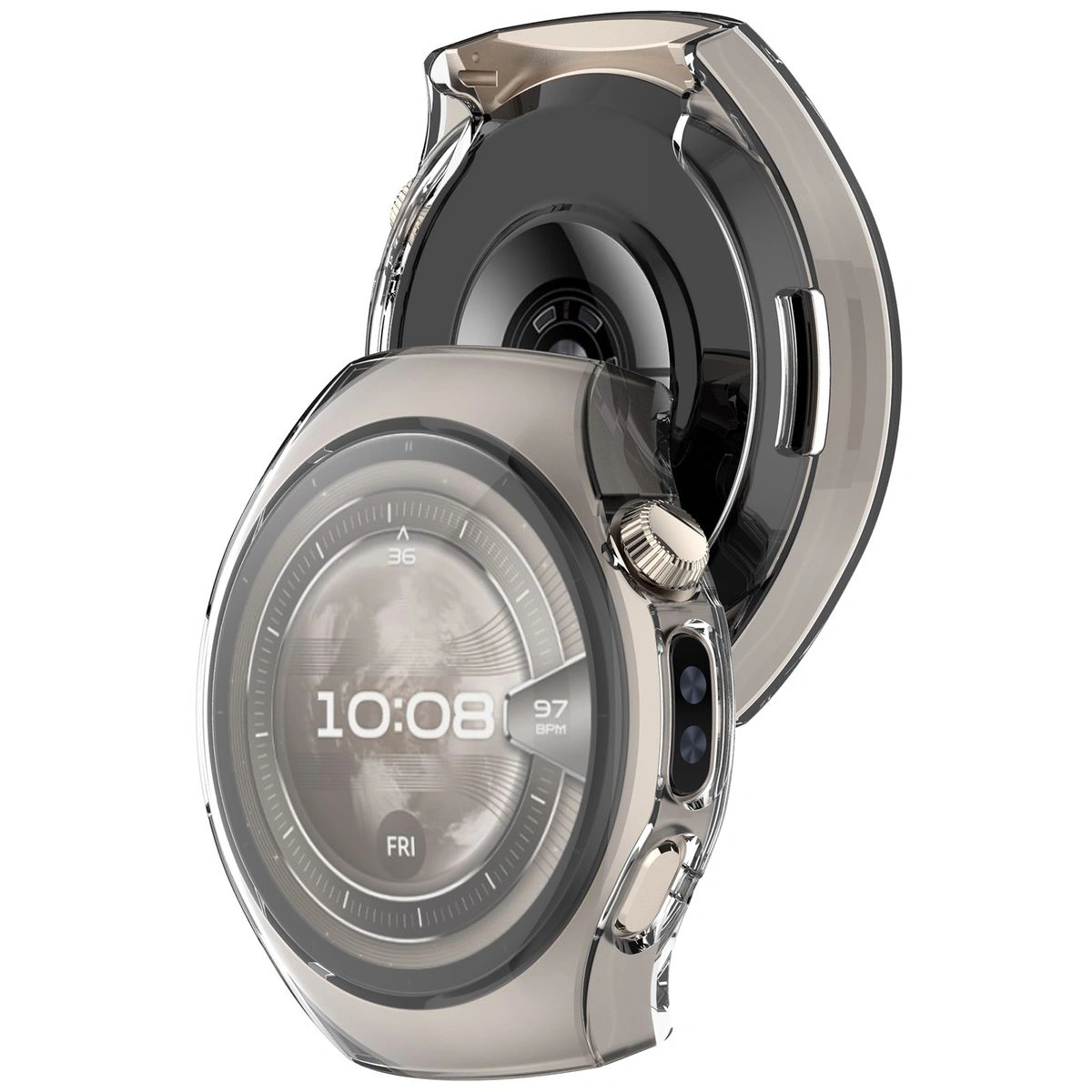 Image of Etui z osłoną ekranu Bizon Case Watch Felipe do Huawei Watch 5 42mm, przeźroczyste