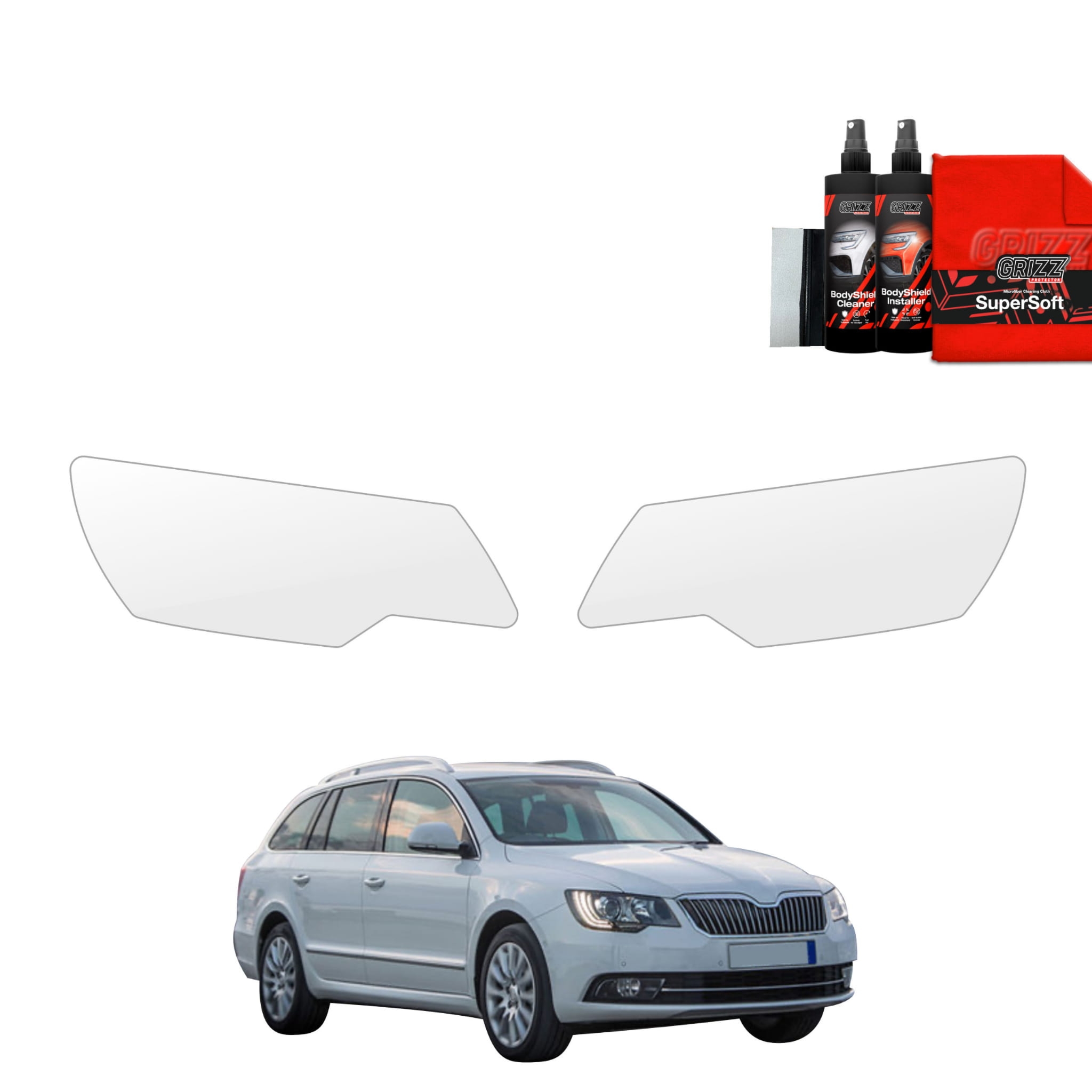 2w1 Folia ochronna na lampy Grizz Protector do Skoda Superb 2 Kombi Facelifting (2013-2015)