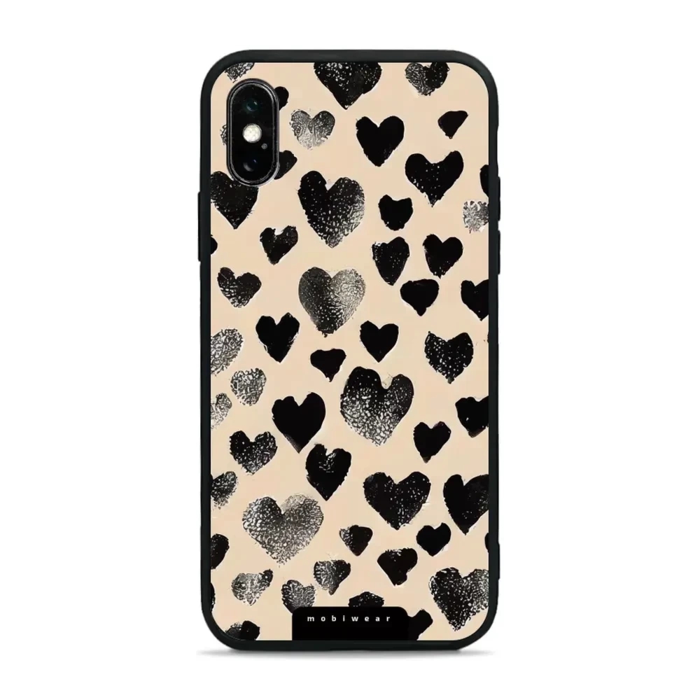 Etui ochronne do iPhone Xs, Mobiwear Glossy Case, beżowa miłość