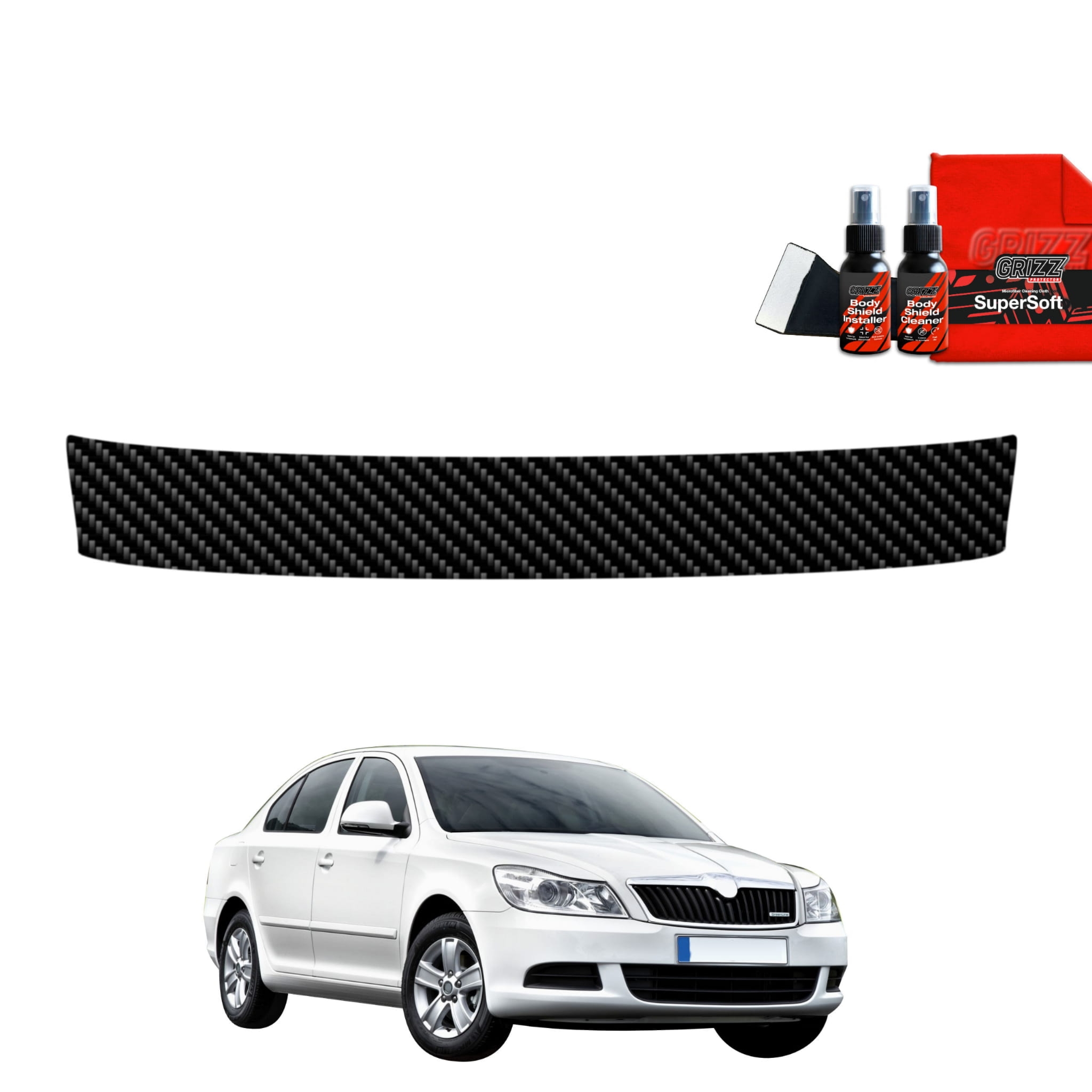 Folia karbonowa Grizz Protector na próg bagażnika do Skoda Octavia 2 Sedan Facelifting (2008-2013)