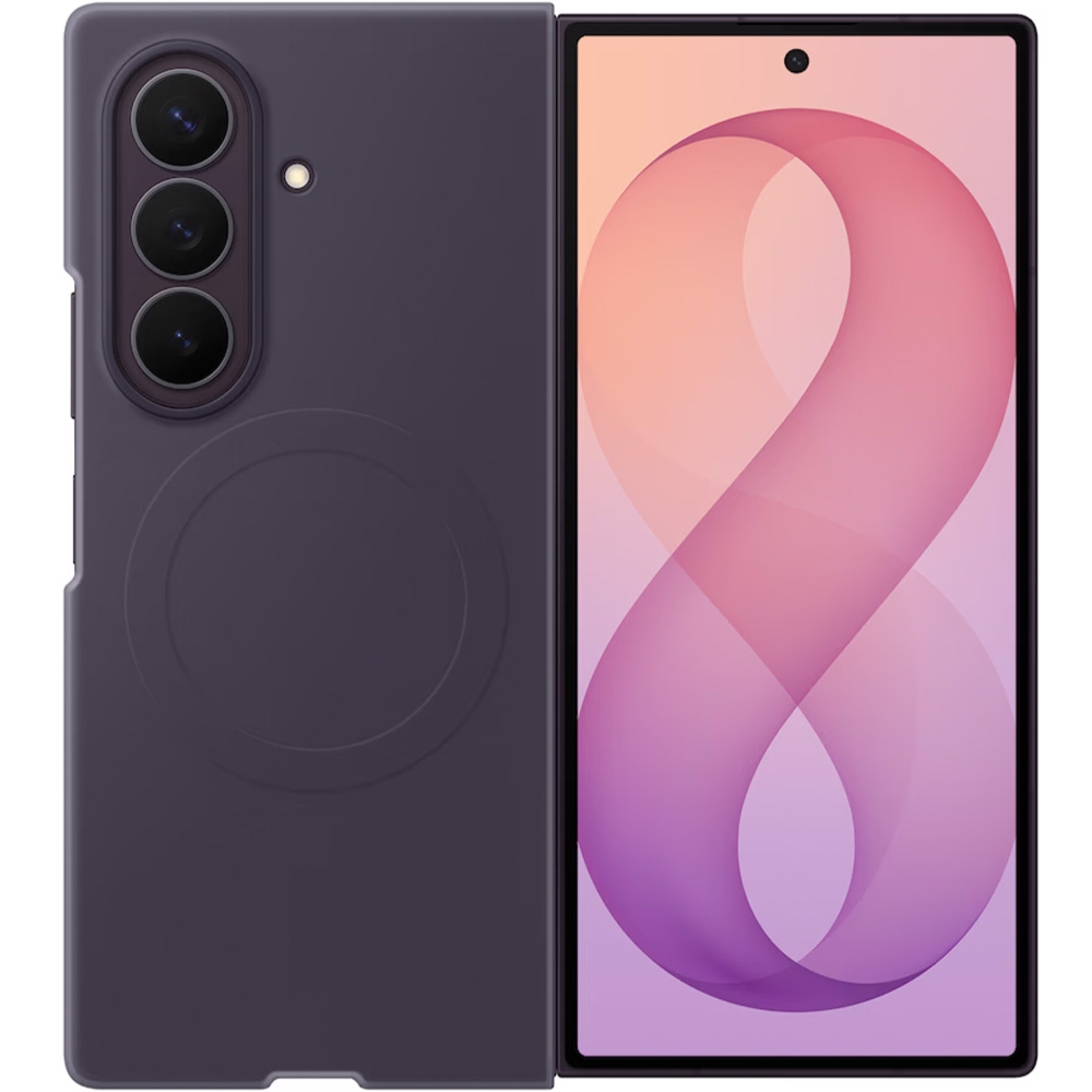 Etui + 2x folia antyrefleksyjna Samsung Silicone Magnet Case do Galaxy Z Fold8 Ultra, do MagSafe, ciemnofioletowe