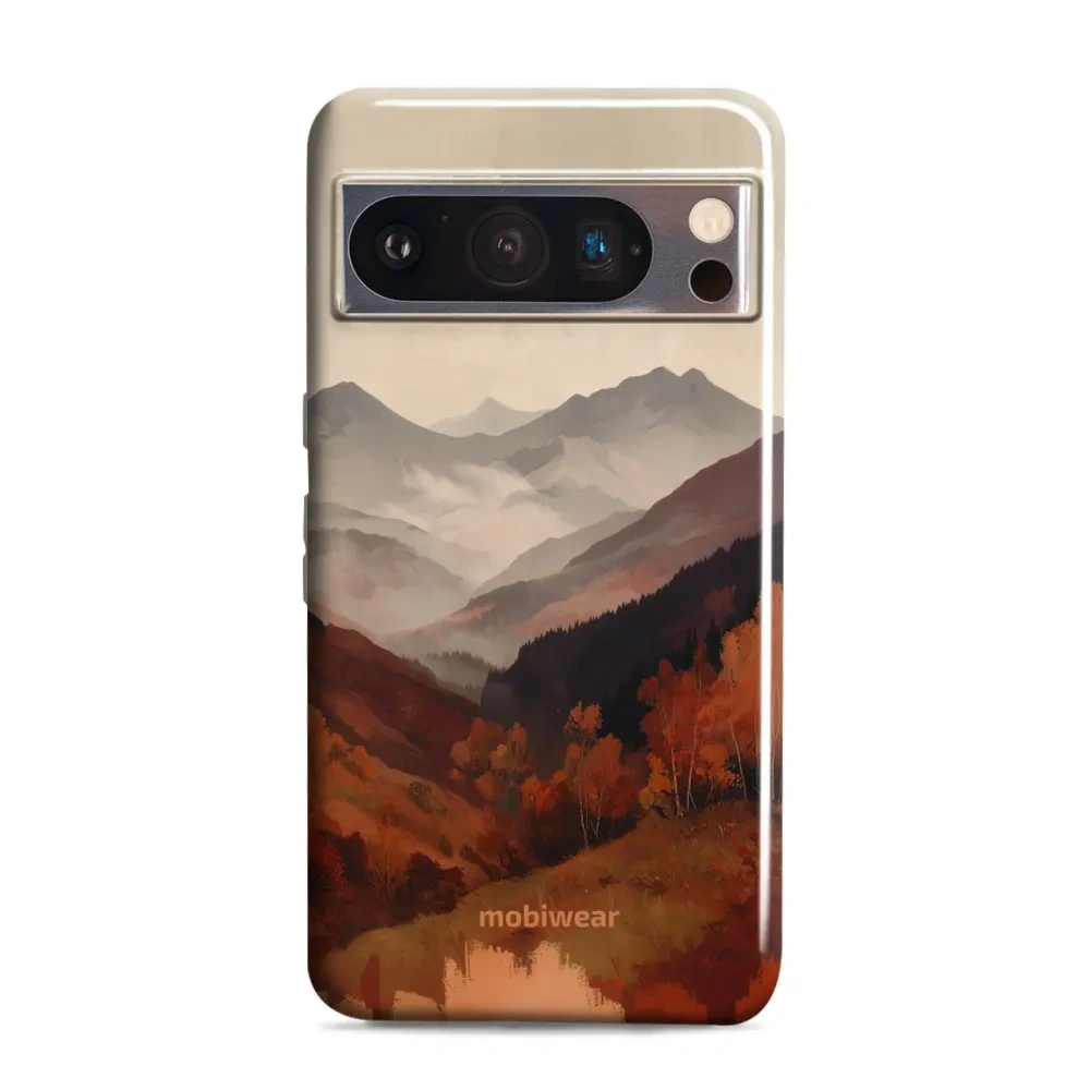 Etui ochronne do Google Pixel 8 Pro, Mobiwear Elite Pro, mglista dolina w górach