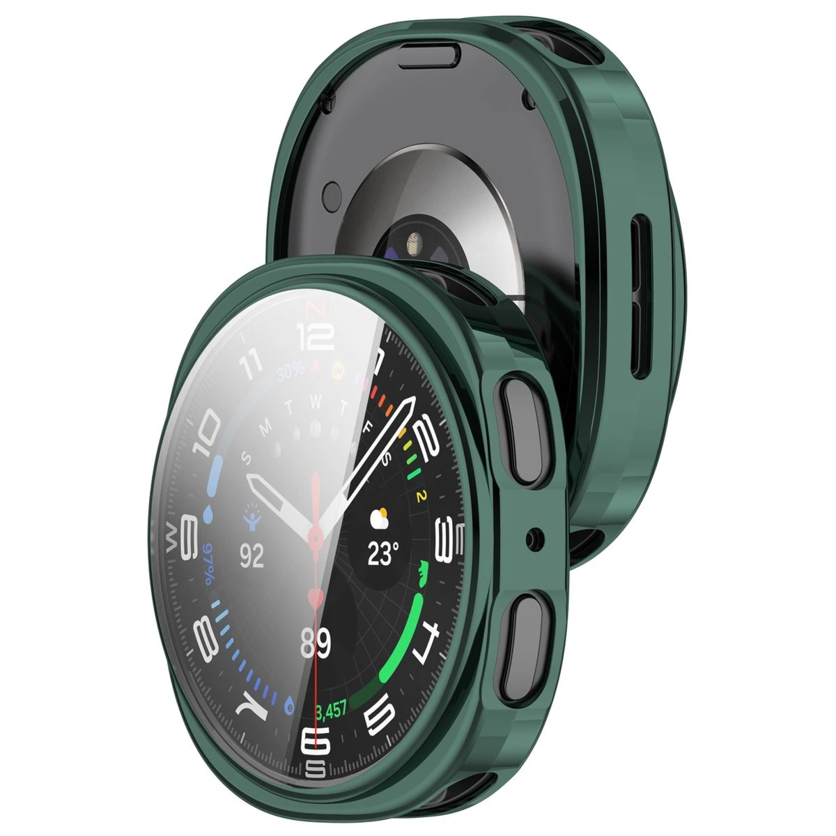 Etui z osłoną ekranu Bizon Case Watch Felipe do Galaxy Watch 8 40 mm, zielone