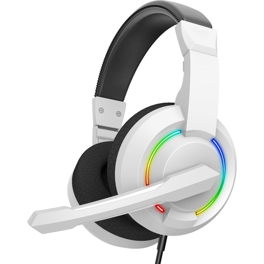 OUTLET: Słuchawki gamingowe przewodowe Baracuda HYDRA, stereo 2.0, mikrofon, RGB, białe