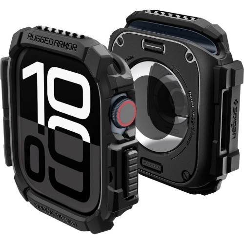 Image of Etui Spigen Rugged Armor do Apple Watch 10 46 mm, czarne