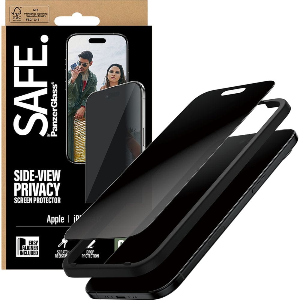 Szkło prywatyzujące z aplikatorem SAFE by PanzerGlass Ultra-Wide Fit Privacy + EasyAligner do iPhone Air