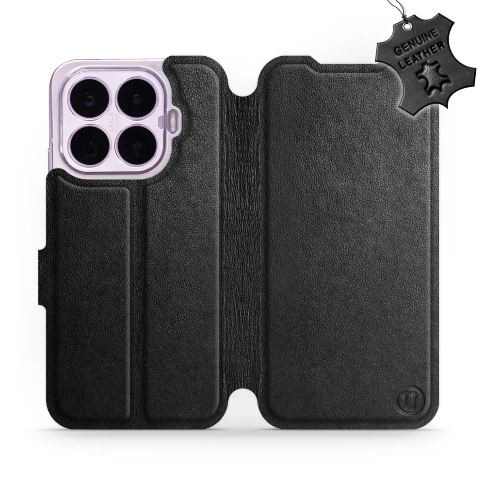 Etui z naturalnej skóry do Xiaomi 17T, Mobiwear Leather, czarne