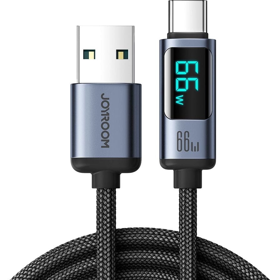 Image of Kabel do ładowania / transmisji danych Joyroom Prism Series USB-A do USB-C, 66W, 1.2m, czarny