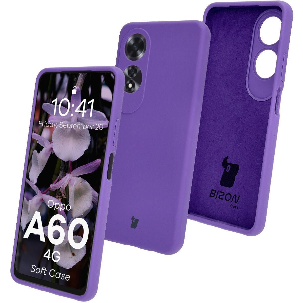 Silikonowe etui Bizon Soft Case do Oppo A60 4G, fioletowe