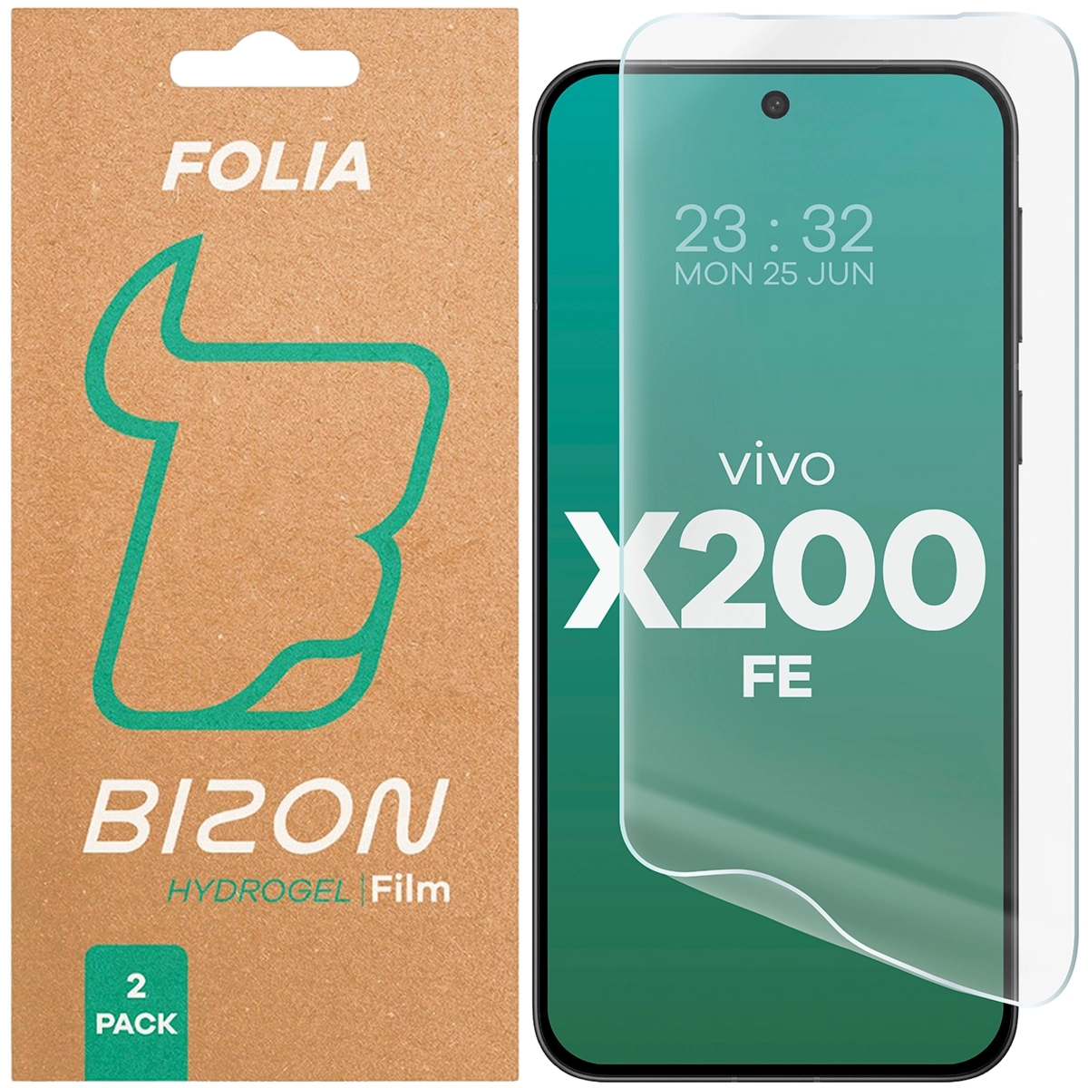 Folia hydrożelowa na ekran Bizon Film Hydrogel Front Duo do Vivo X200 FE, 2 sztuki