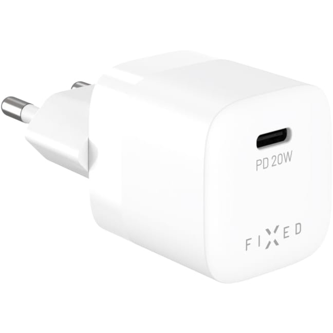 Ładowarka sieciowa USB-C PD, 20W, Fixed Mini, biała