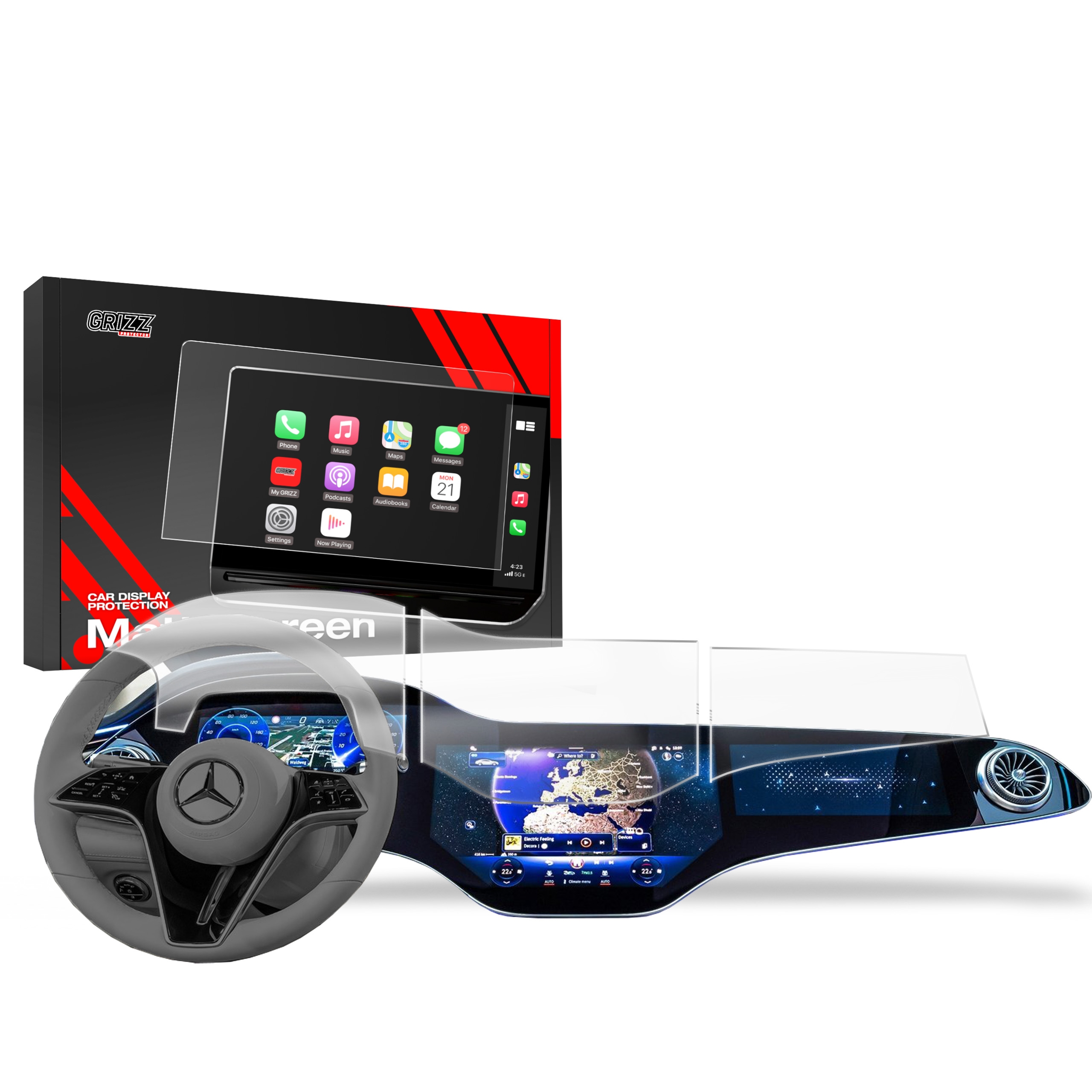 Folia matowa 3w1 Grizz Protector do Mercedes EQS Hyperscreen (2021-2026)