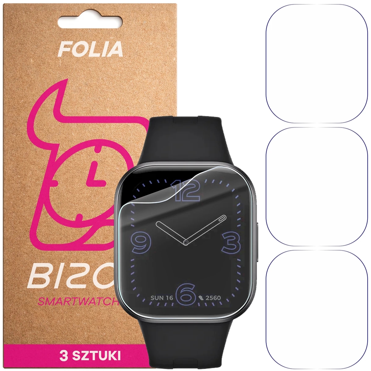 Folia ochronna na ekran zegarka Bizon Watch Film HydroFlex do Xiaomi Redmi Watch 6 Active, 3 sztuki