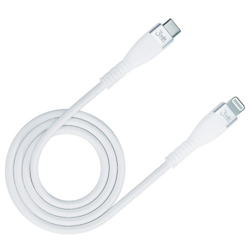 Image of Kabel 3mk Hyper Silicone Cable USB-C do Lightning, MFI, 20W 1m, biały