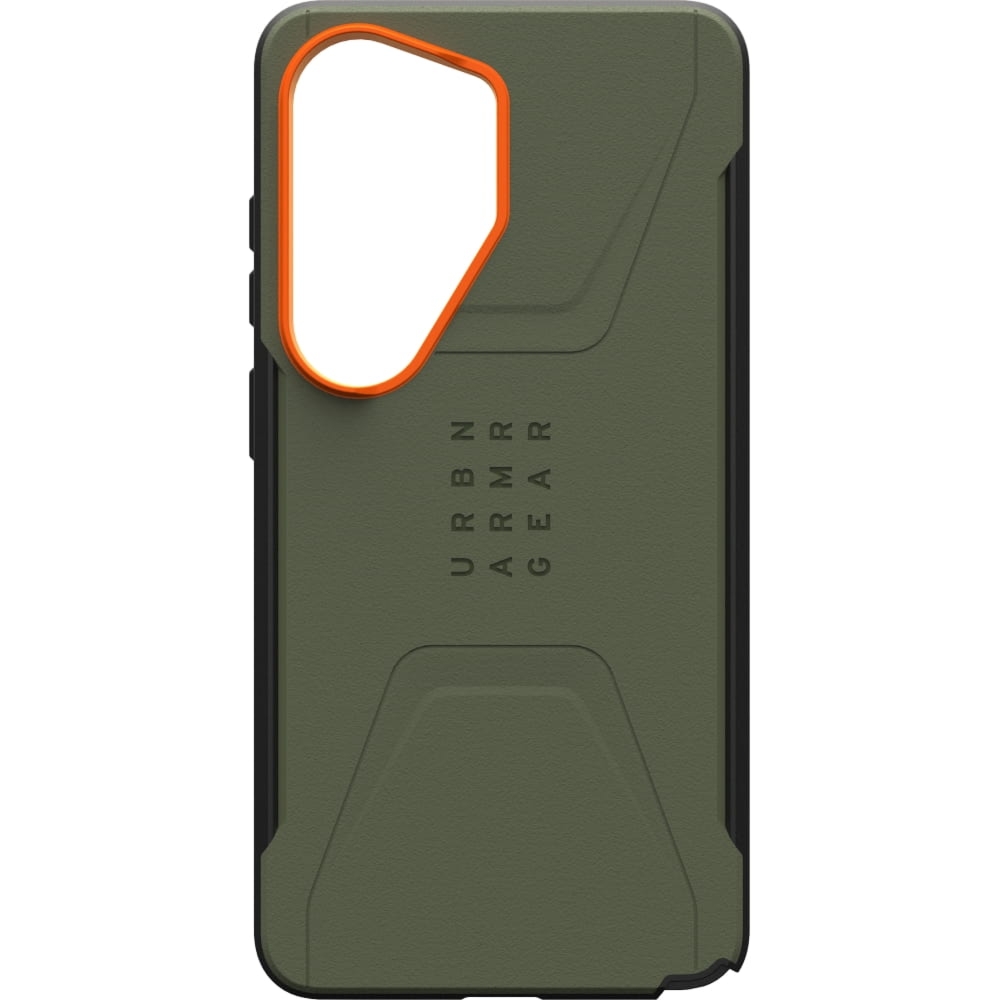 Etui pancerne Urban Armor Gear Civilian Magnet do Galaxy S26 Ultra, zielone z pomarańczowym