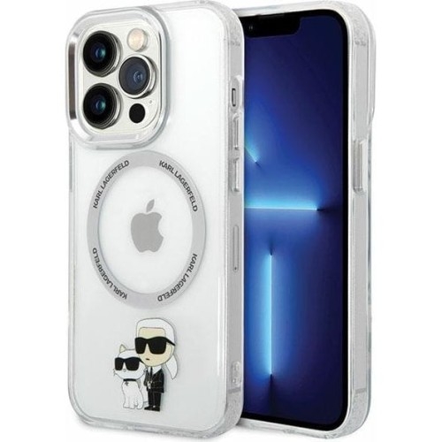 Image of Etui Karl Lagerfeld Hard Case Transparent Iconic Karl & Choupette MagSafe do iPhone 13 Pro, przezroczyste