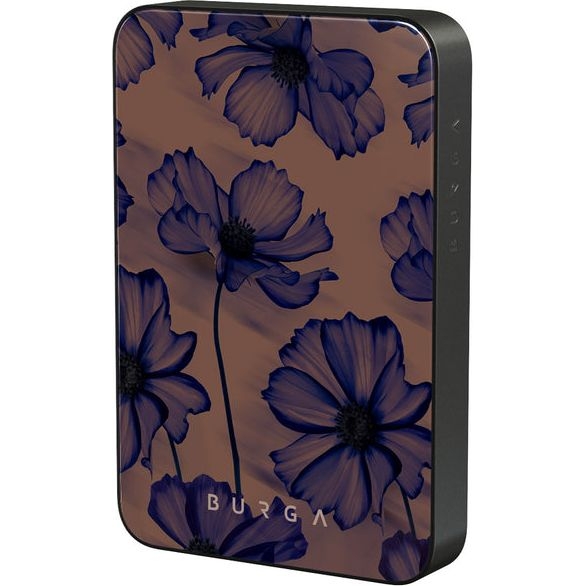 Image of Powerbank indukcyjny Burga Magnetic Gunmetal Velvet Night, magnetyczny do MagSafe, Qi, USB-C, PD, 20W, 5000mAh + kabel USB-C, brązowo-granatowy