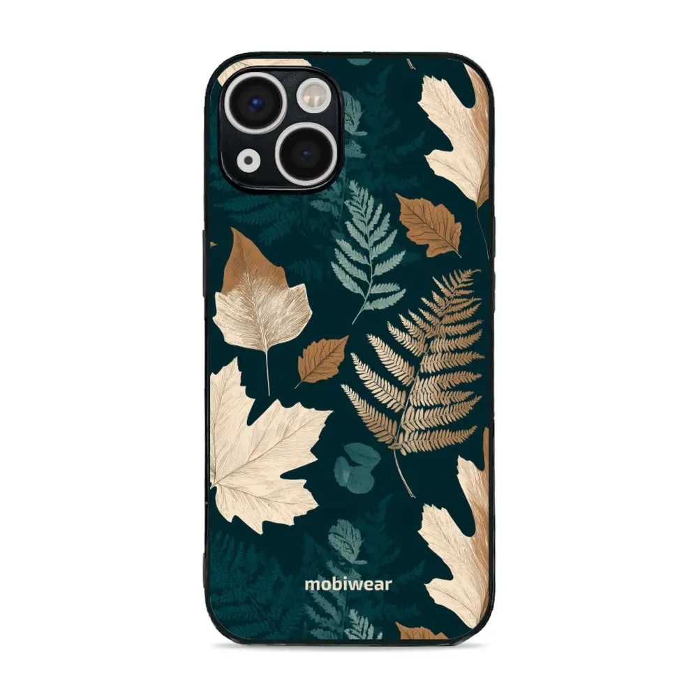 Etui ochronne do iPhone 13, Mobiwear Glossy Case, zielnik z liści i paproci