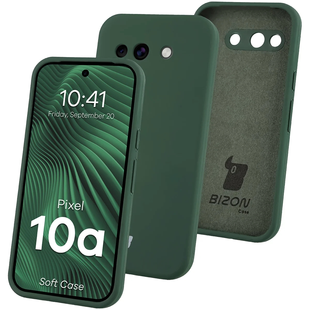 Silikonowe etui Bizon Soft Case do Google Pixel 10a, ciemnozielone
