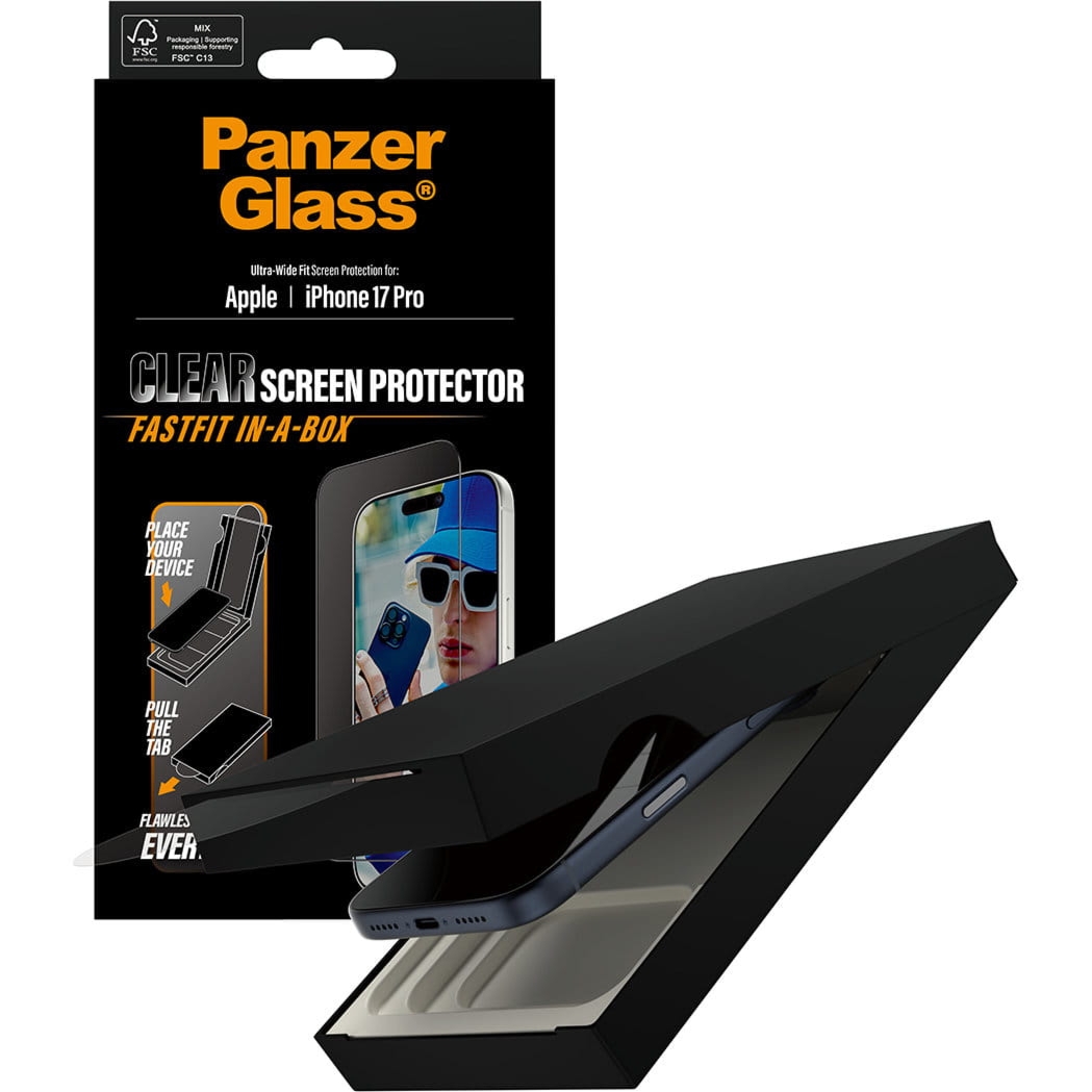 Szkło hartowane z aplikatorem PanzerGlass Clear Ultra-Wide Fastfit do iPhone 17 Pro