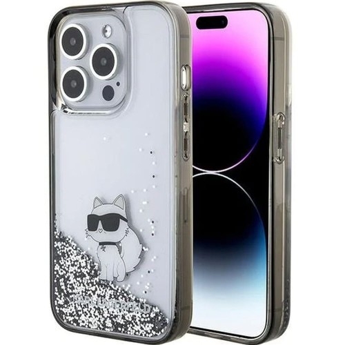 Image of Etui Karl Lagerfeld Hardcase Liquid Glitter Choupette do iPhone 15 Pro Max, przezroczyste