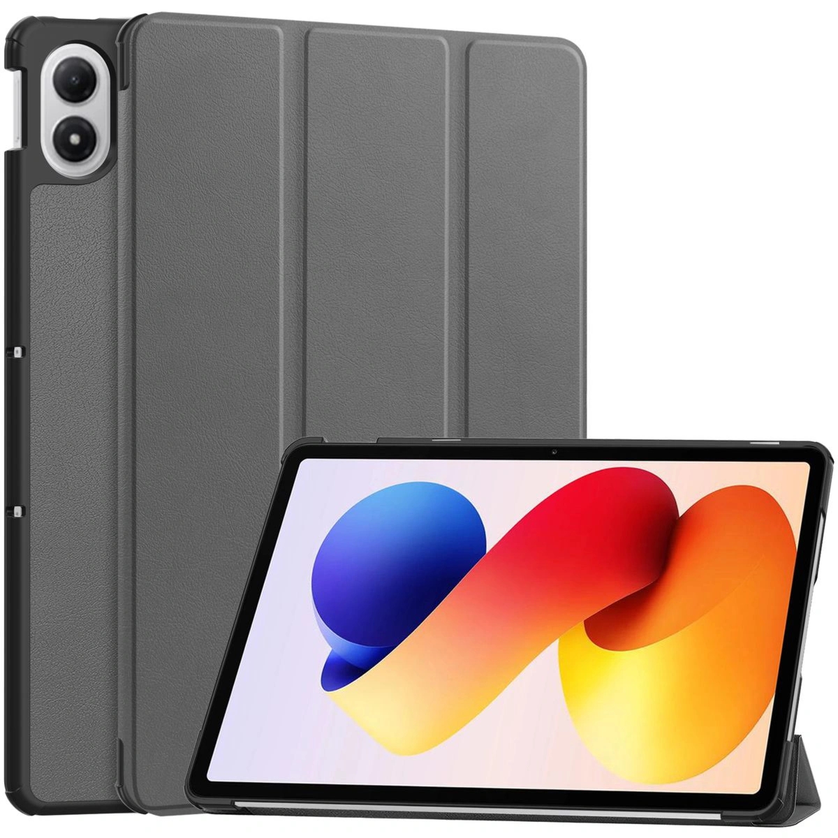 Etui z klapką Bizon Case Tab Croc do Xiaomi POCO Pad M1 / Redmi Pad 2 Pro, szare