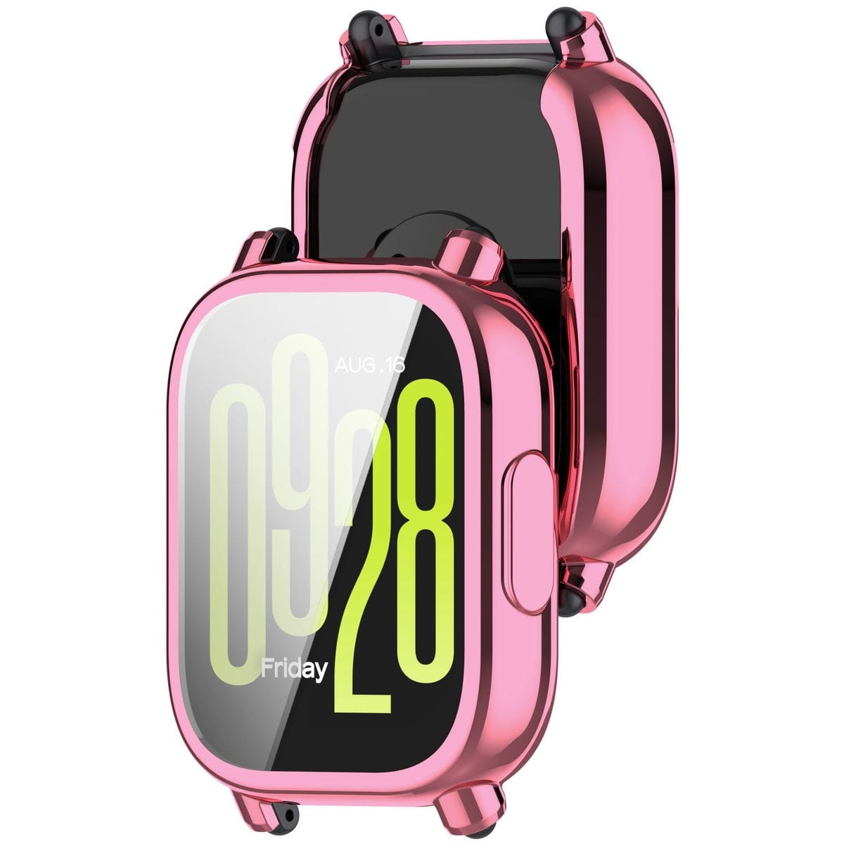 Image of Etui z osłoną ekranu Bizon Case Watch Felipe do Xiaomi Redmi Watch 5 Active, różowe