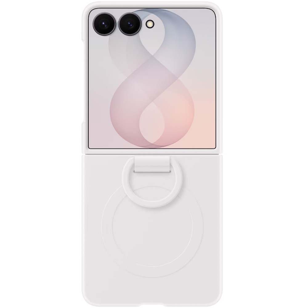 Etui Samsung Silicone Ring Magnet Case do MagSafe do Galaxy Z Flip8, białe