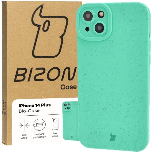 Image of Ekologiczne etui Bizon Bio-Case do iPhone 14 Plus, zielone