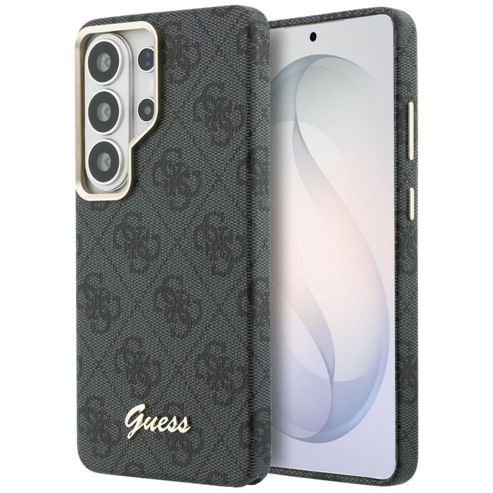 Etui Guess Saffiano Classic Logo MagSafe do Galaxy S26 Ultra, czarne Classic Logo Guess